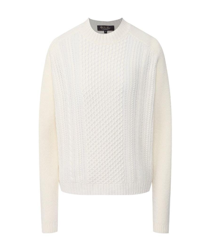 Loro Piana Knitted Pattern Pullover In White