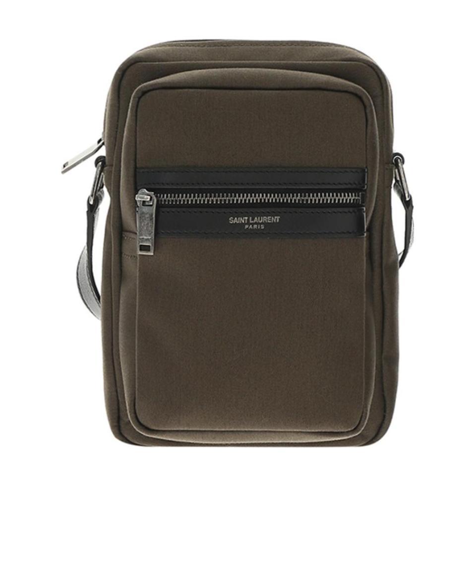Saint Laurent Zipper Oblique Span Package In Black