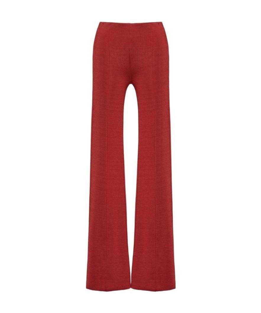 Valentino Piped Seams Flared Trousers In Red