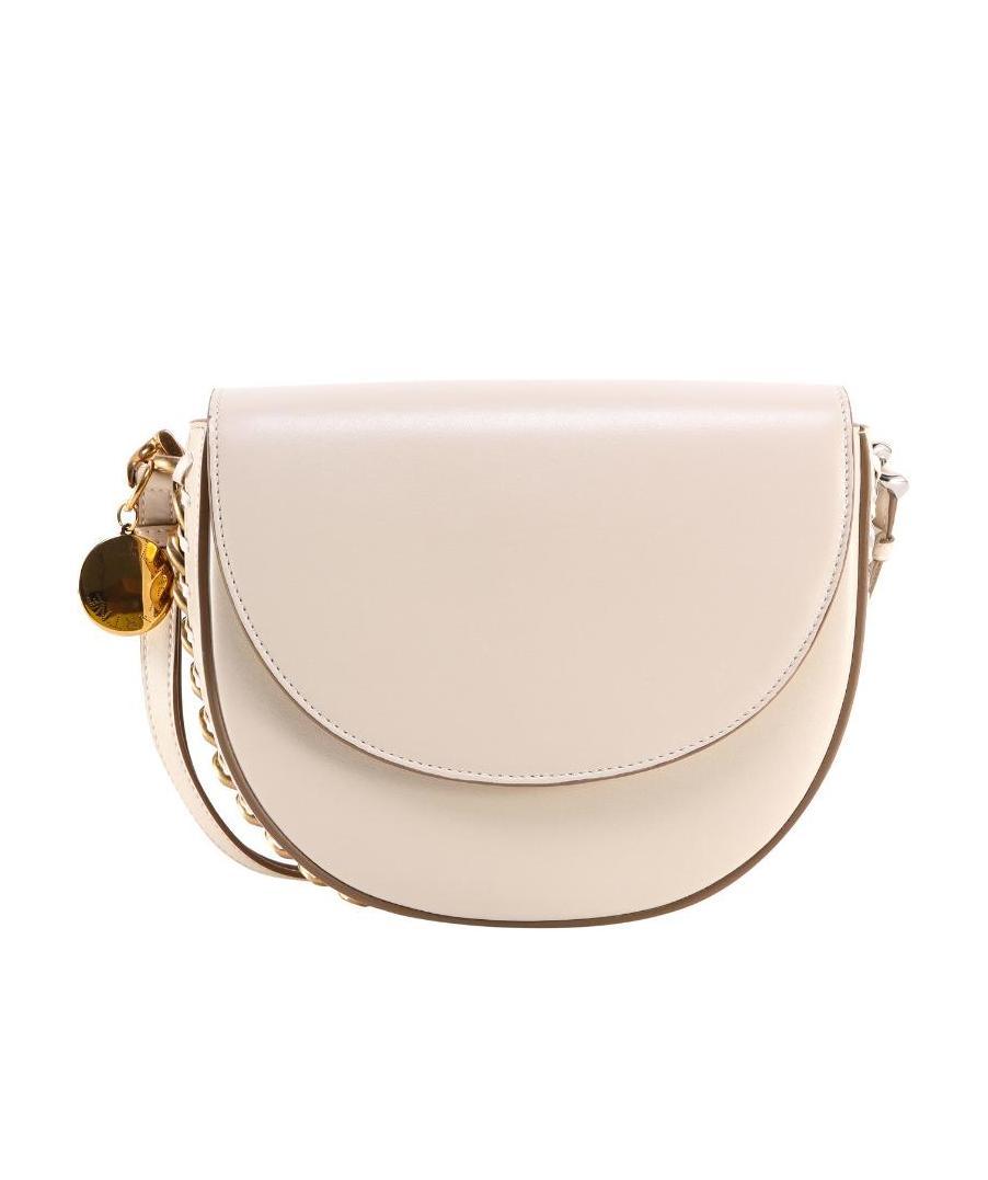 Stella Mccartney Frayme Medium Flap Shoulder Bag In Nude