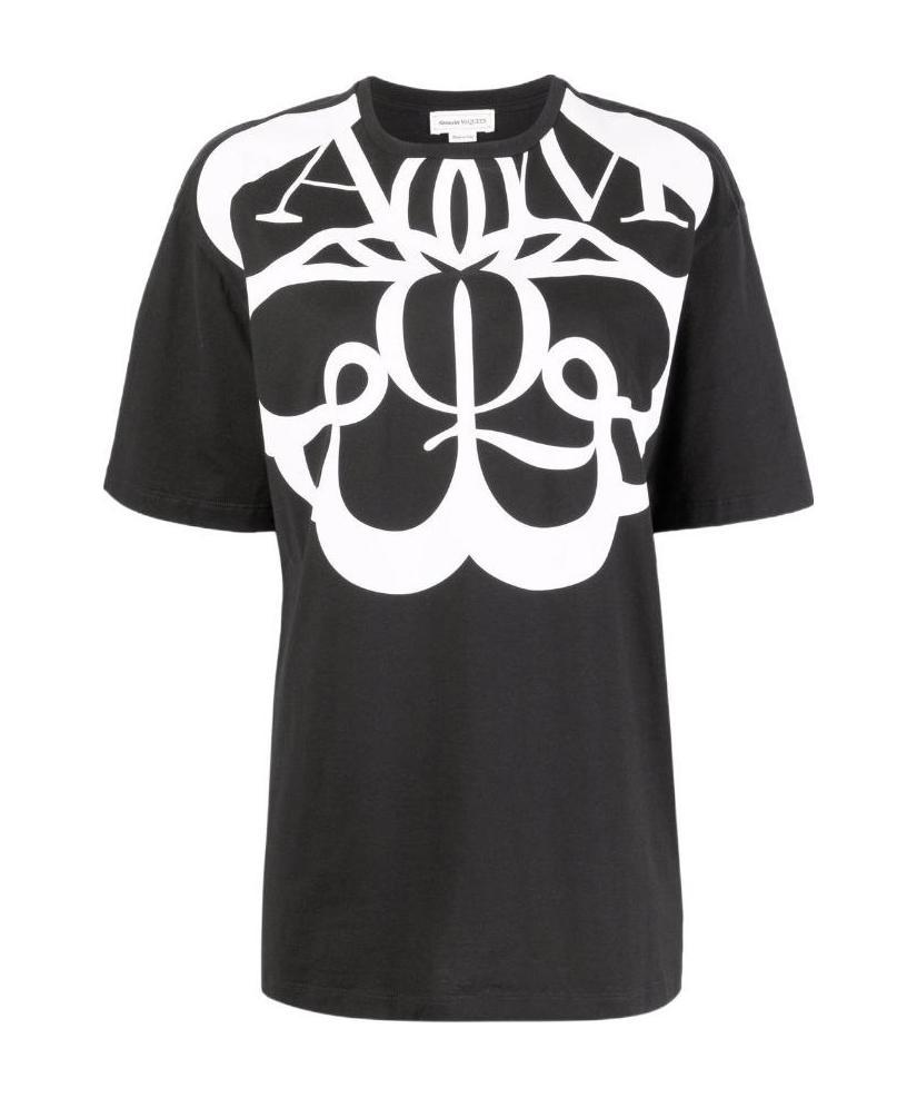 Alexander Mcqueen Exploded Seal Logo-print T-shirt In Black