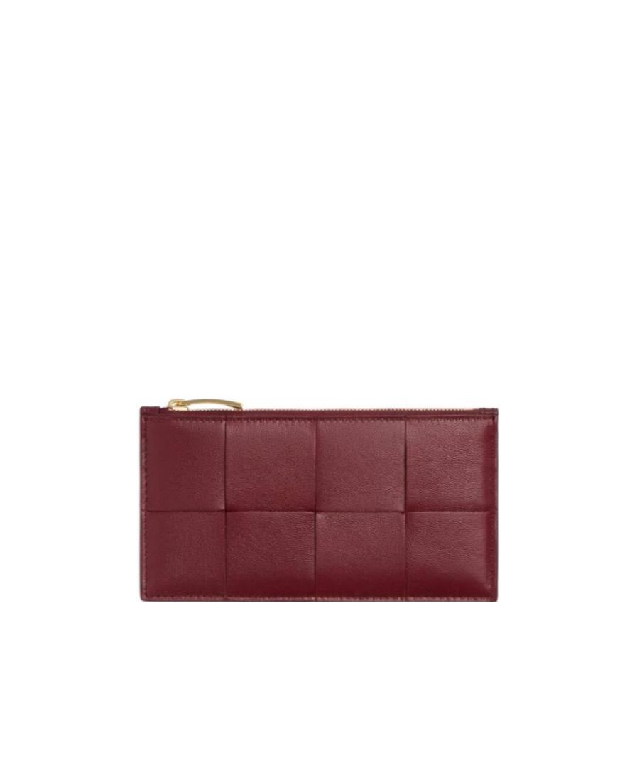 Bottega Veneta Intrecciato Zipped Cardholder In Red
