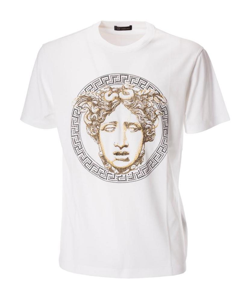 Versace Logo Printed T-shirt In White