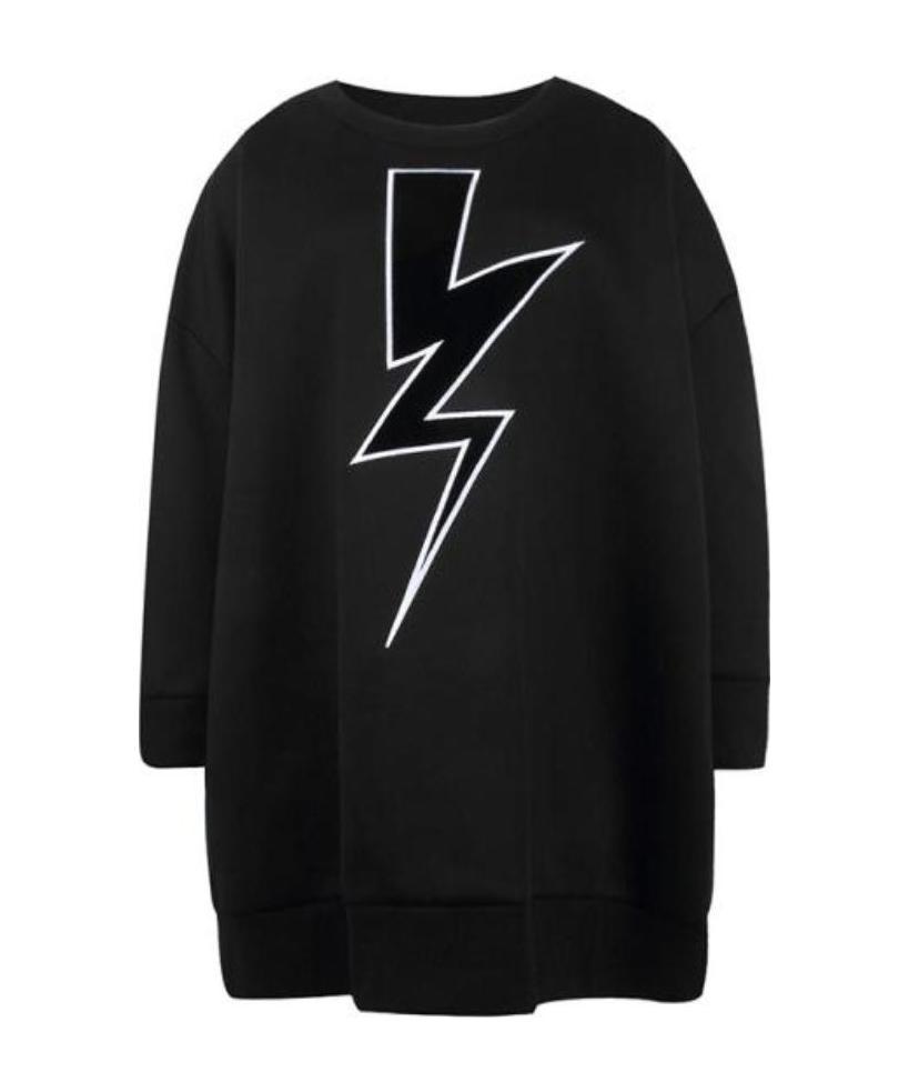 Neil Barrett Lightning Printed Sweater In Black