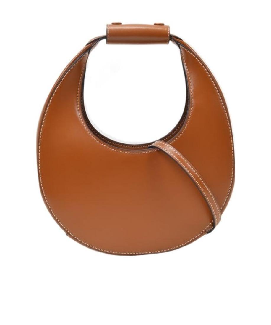 Staud Moon Leather Shoulder Bag In Brown