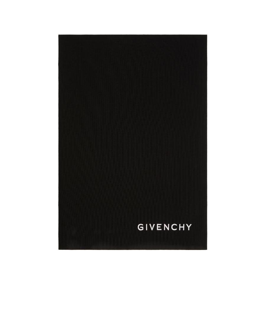 Givenchy 4g-embroidered Wool Scarf In Black