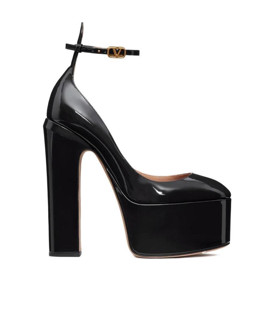 Valentino Vlogo 120 Patent Ankle Strap Platform Pump In Black