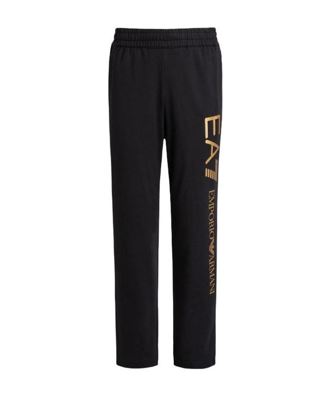 Ea7 Elastic Waist Casual Pants In Black