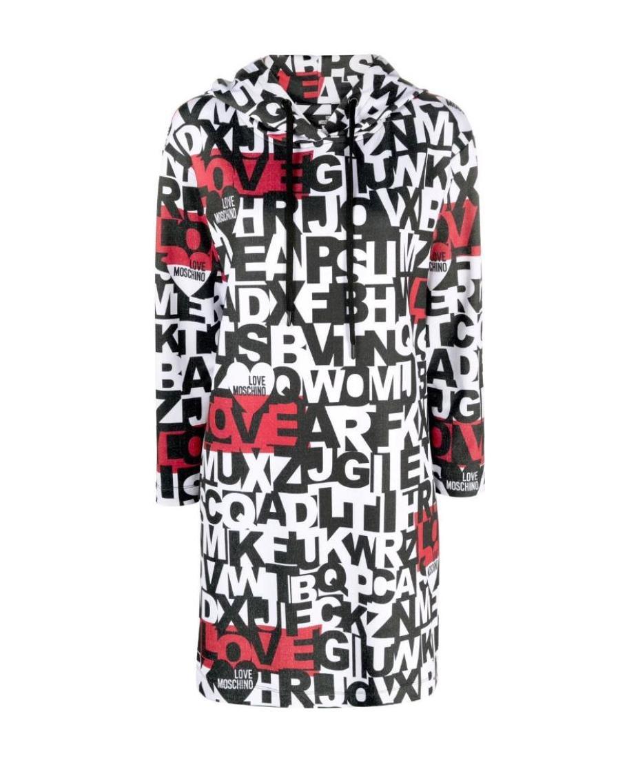 Moschino Logo-print Hoodie Dress In Black