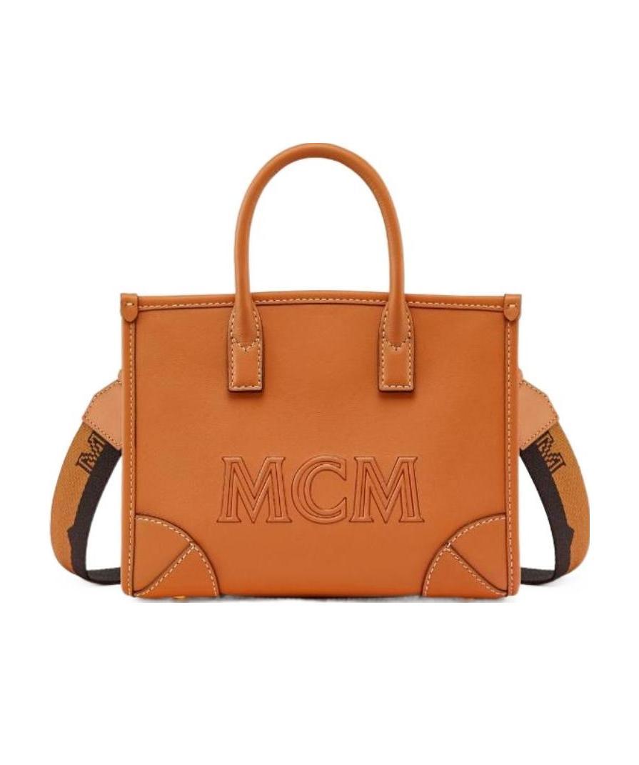 Mcm Mini Munich Logo Tote Bag In Orange