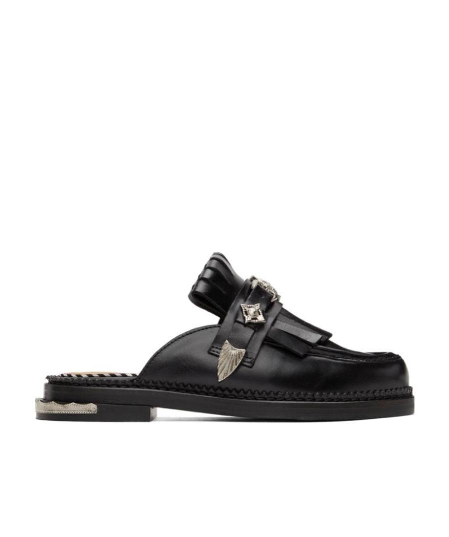 Shop Toga Tassel Muller Shoes In Black