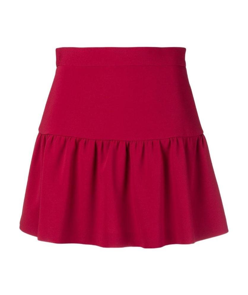 RED VALENTINO MINI SKIRT WITH PLEATED HEM