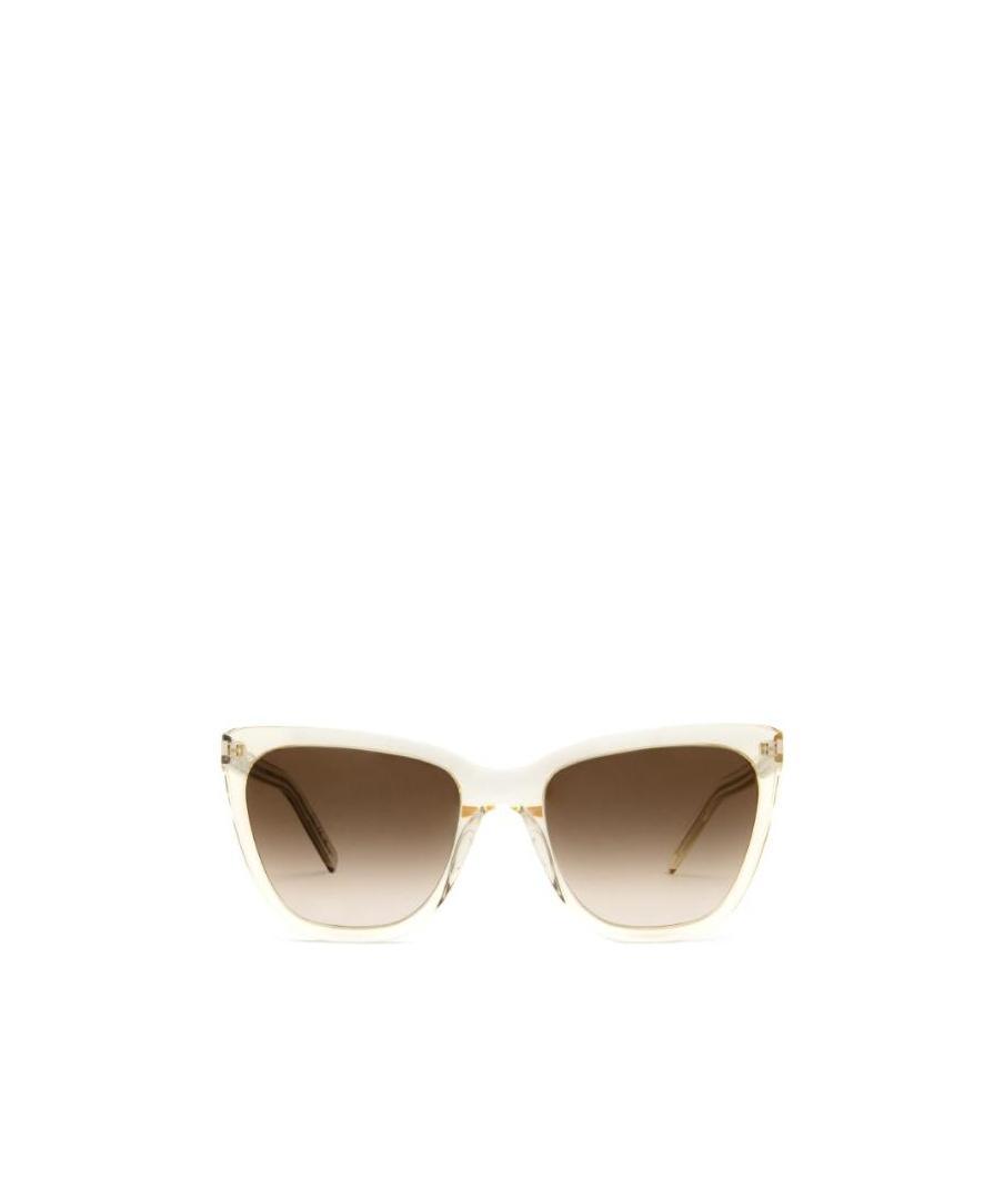 Saint Laurent Sl 548 Slim Oversized Sunglasses In Nude
