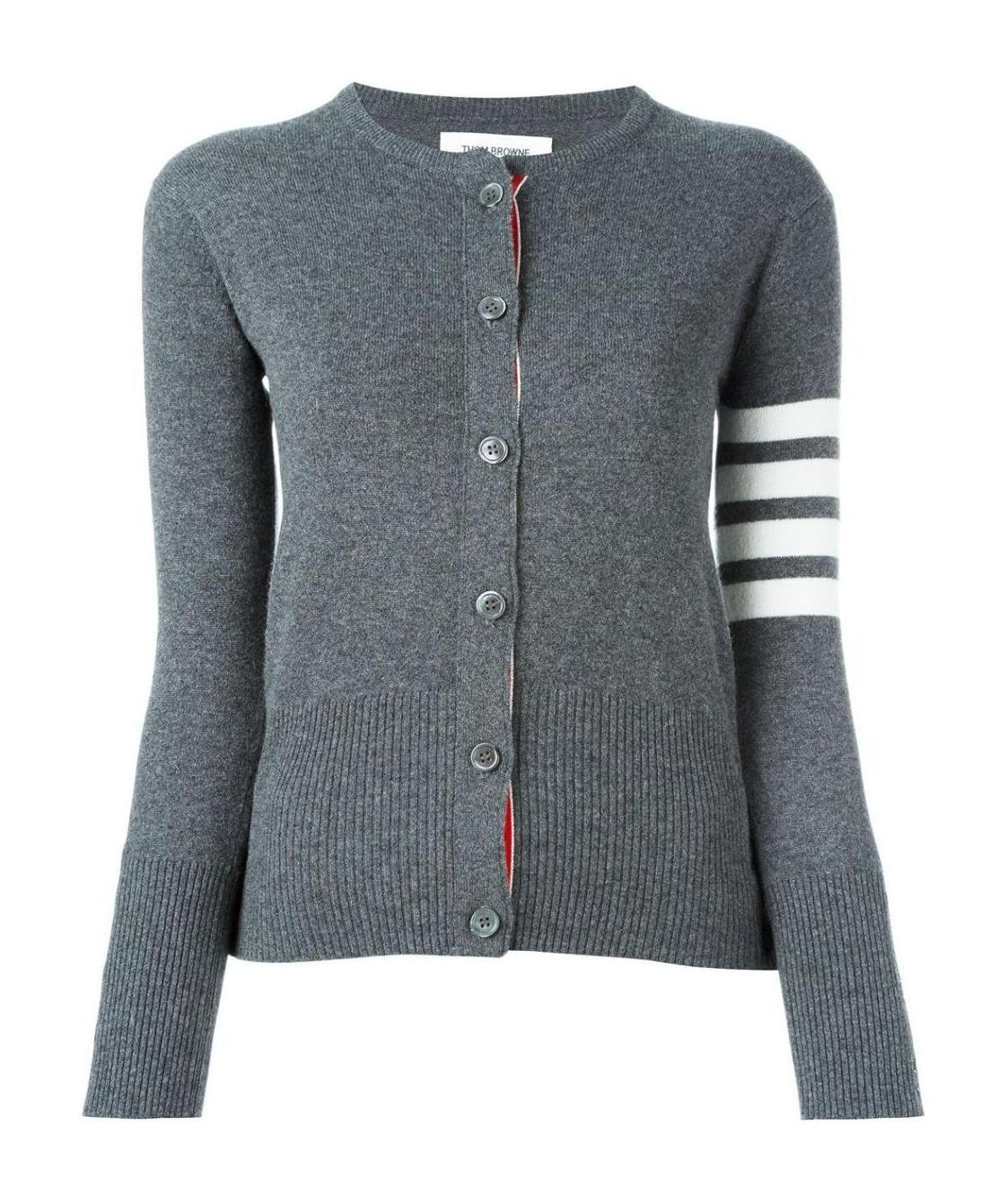 Thom Browne 4-bar Stripe Cardigan In Gray