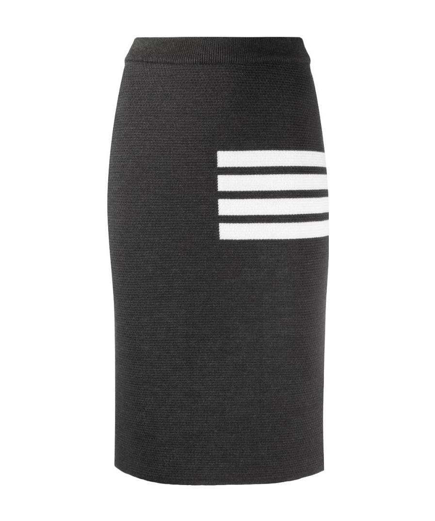 Thom Browne 4-bar Links Stitch Pencil Skirt In Black