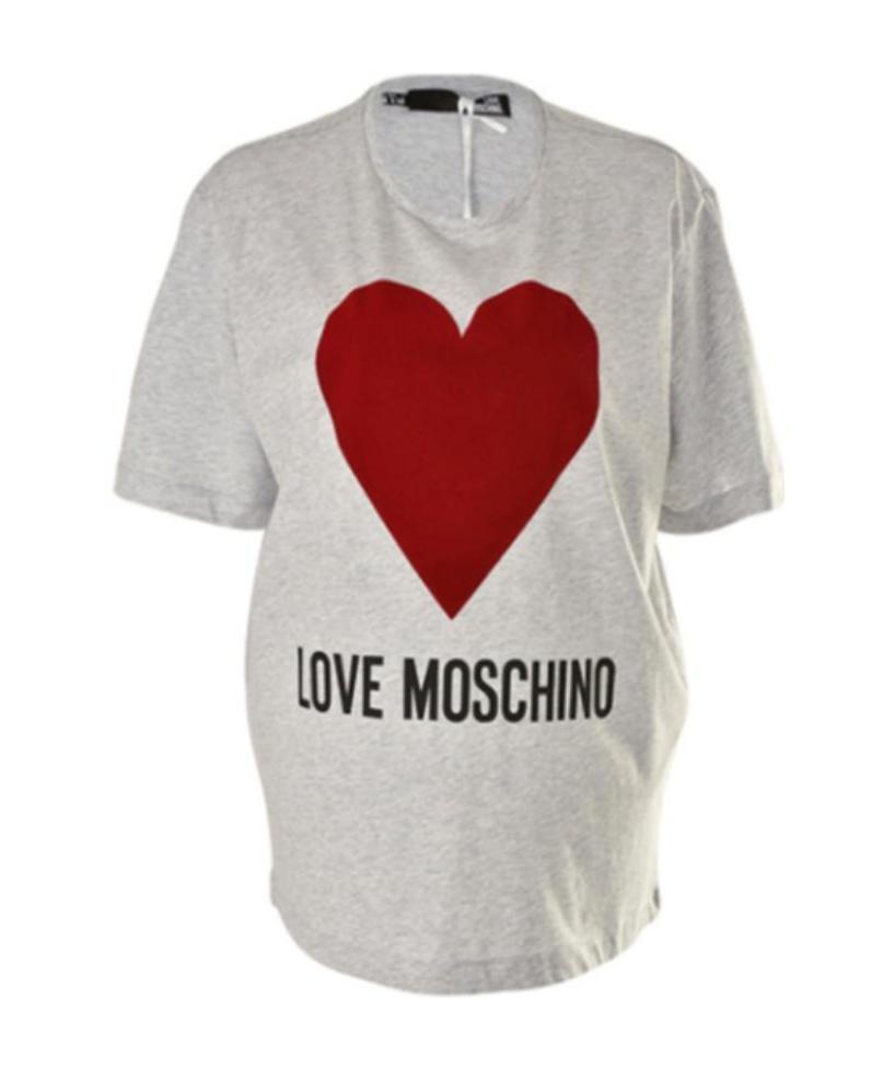 Moschino Love Printed Pattern T-shirt In Gray