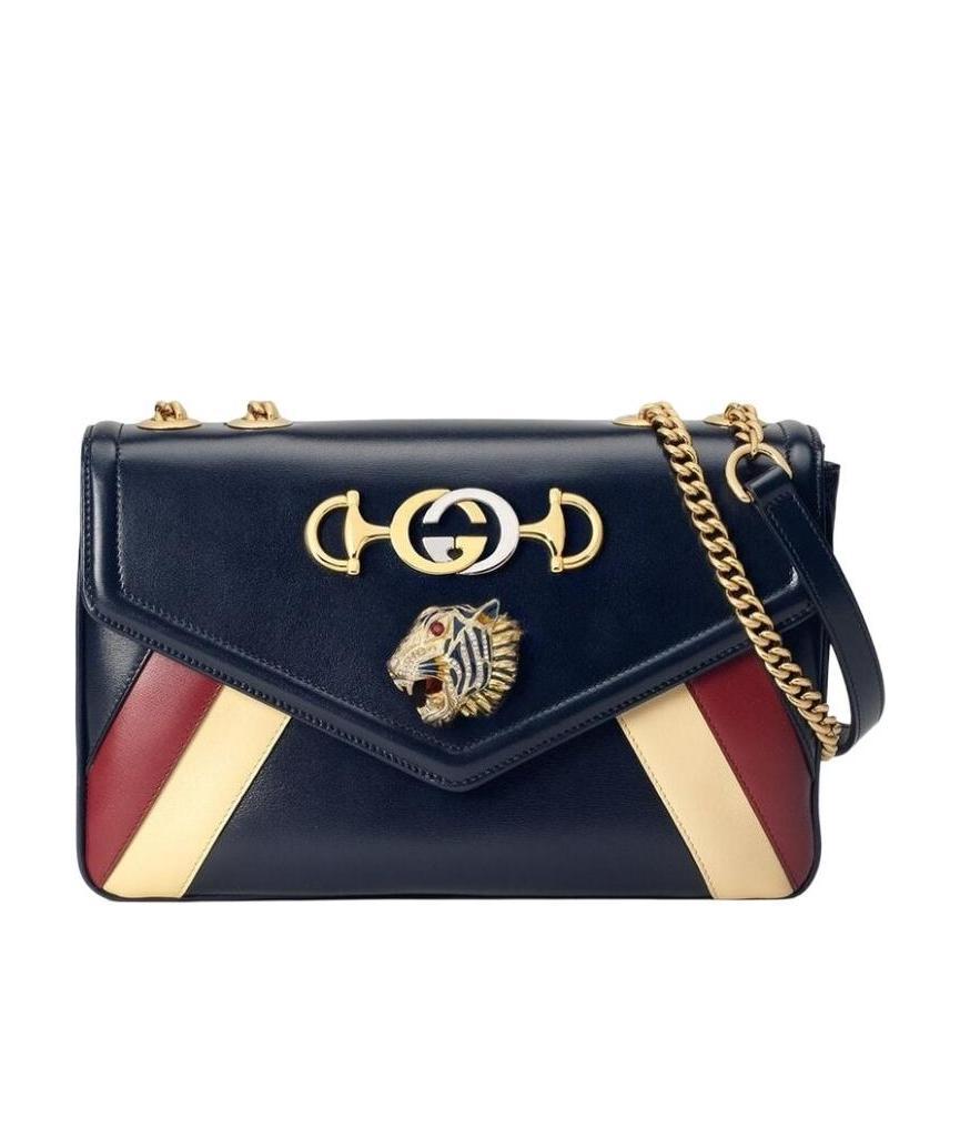 Gucci Medium Rajah Shoulder Bag In Black