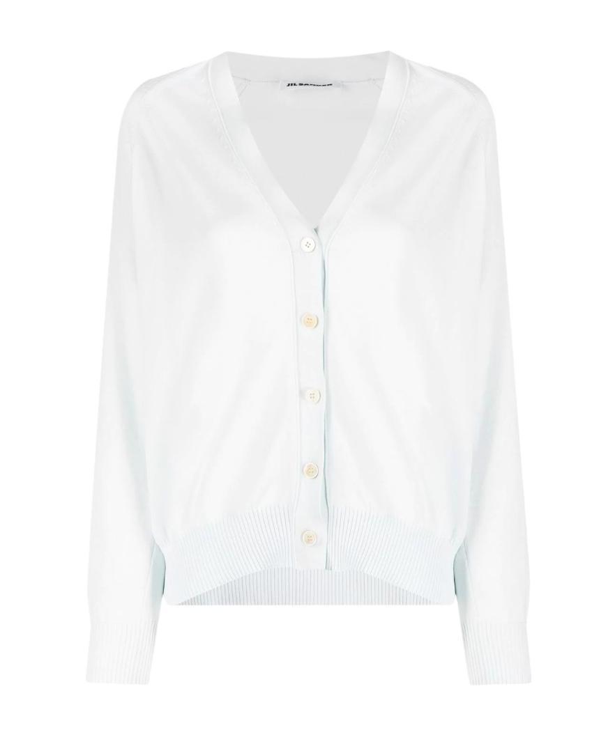 Jil Sander V-neck Cardigan In White