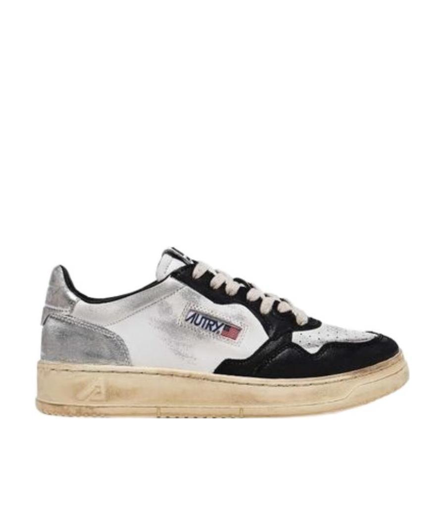 Autry Chunky White Sneakers With Textured Panels In White