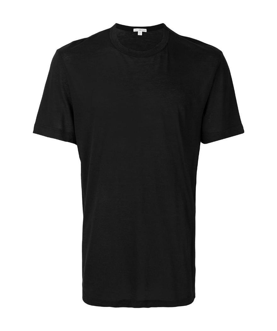 Shop James Perse Clear Jersey Crewneck T-shirt In Black