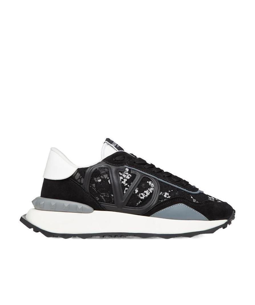 VALENTINO GARAVANI LACE AND MESH LACERUNNER TRAINER 