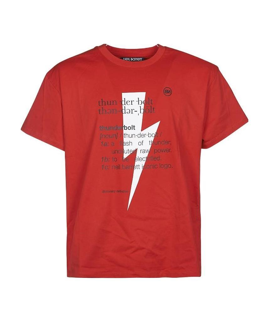 Neil Barrett Thunderbolt Definition T-shirt In Red