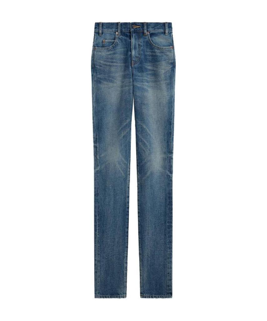 Celine Cotton Mid-waist Jeans In Blue