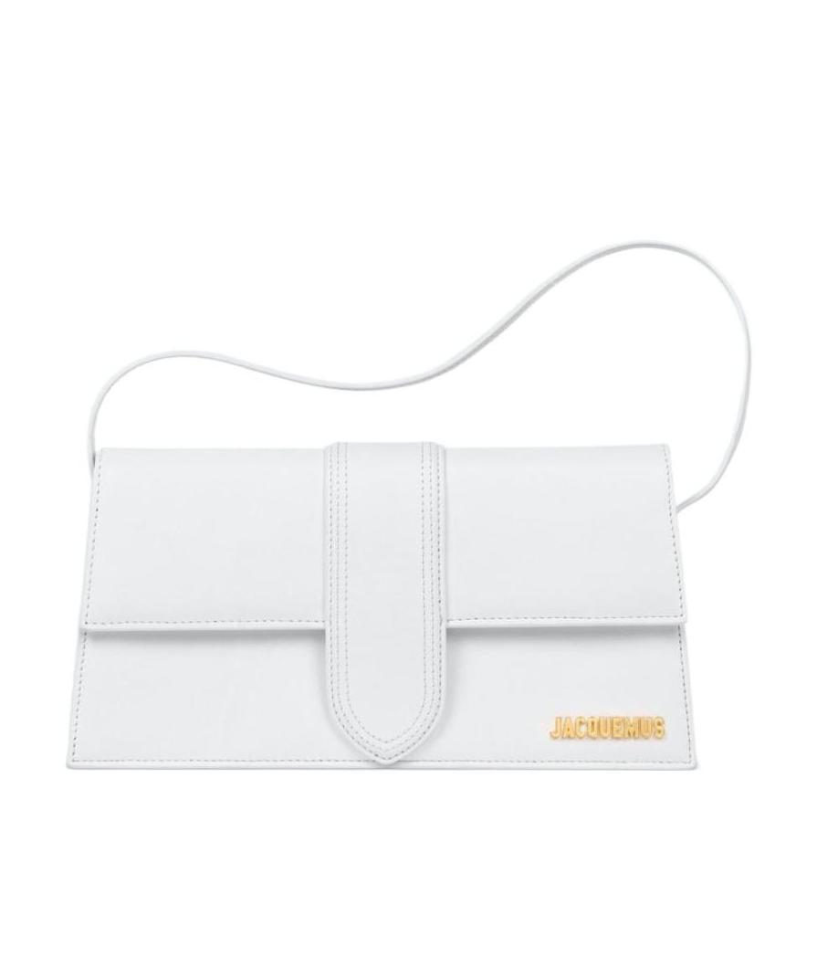 Jacquemus Logo-plaque Leather Tote Bag In White