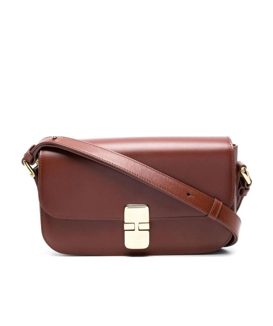 Apc A.p.c. Brown Leather Grace Shoulder Bag In Brown