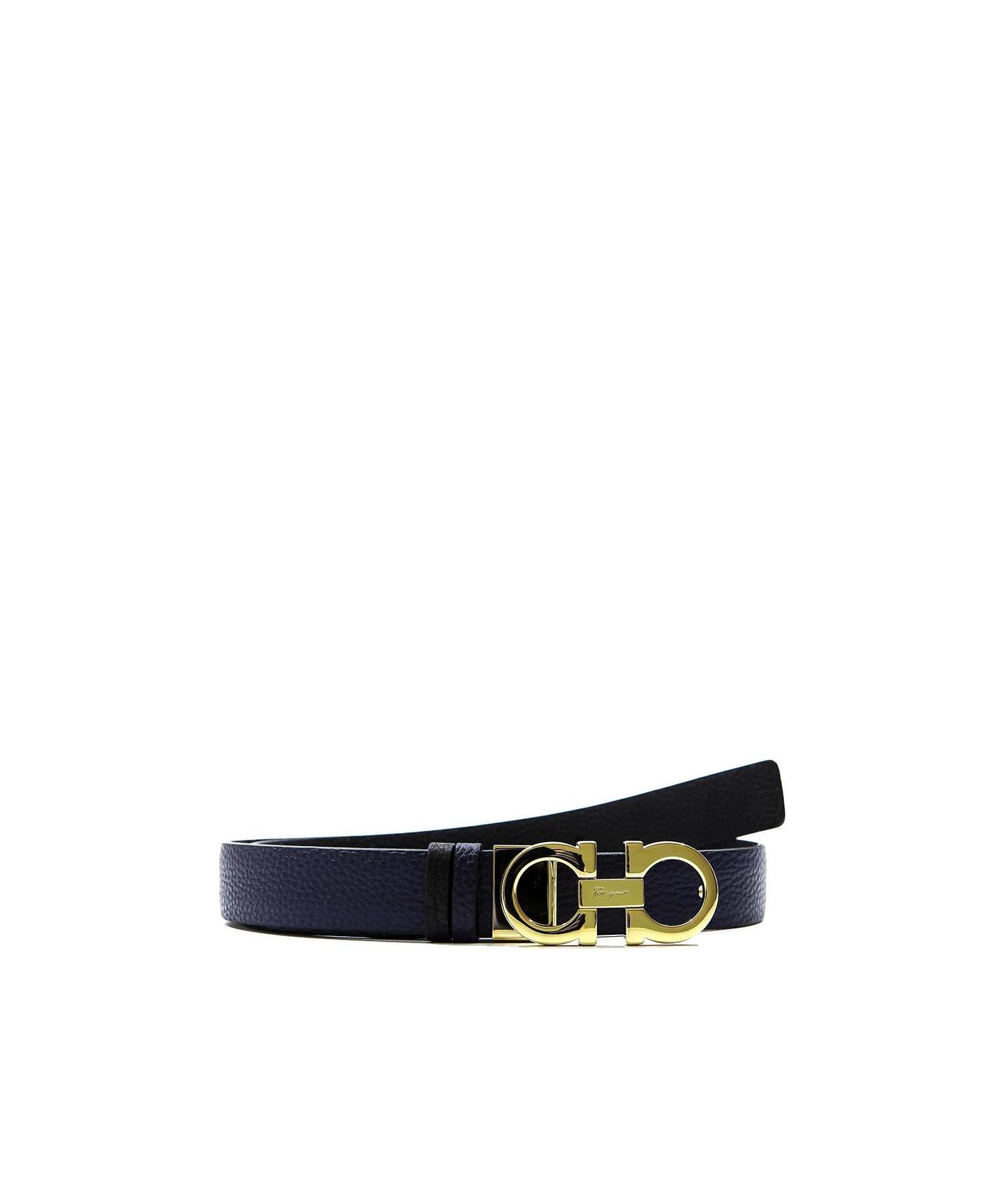 Ferragamo Gancio Double-sided Belt In Blue