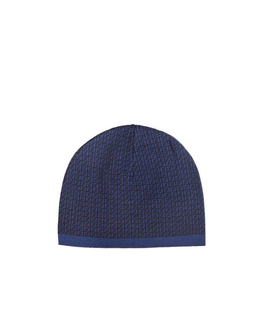 FENDI FENDI ALLOVER FF MOTIF BEANIE 