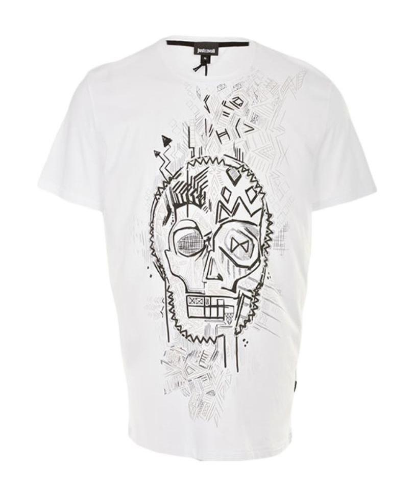 Just Cavalli Skull Printed Short-sleeved T-shirt In White