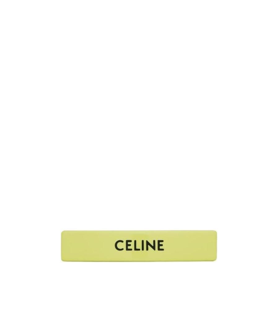 Celine Acetate And Ferroalloy Printed Hairpins In Yellow