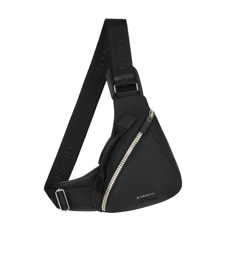 Givenchy Small Logo-print Triangle Bag In Black