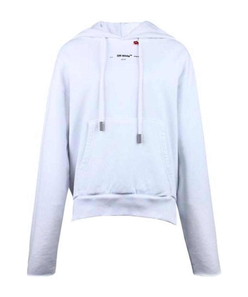 Off-white Logo Hooded Sweater In Blue