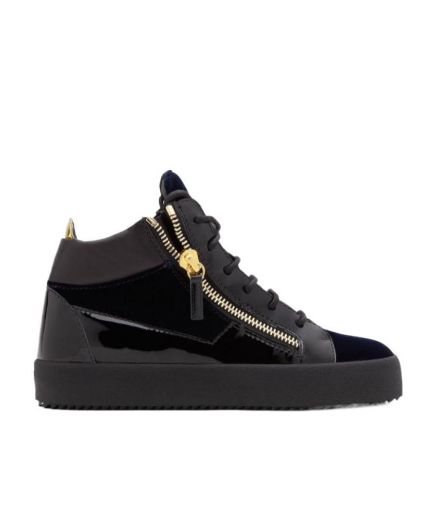 Giuseppe Zanotti Dark Blue High-top Board Shoes In Black