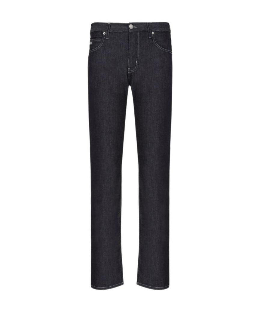 Emporio Armani Logo Details Jeans In Brown