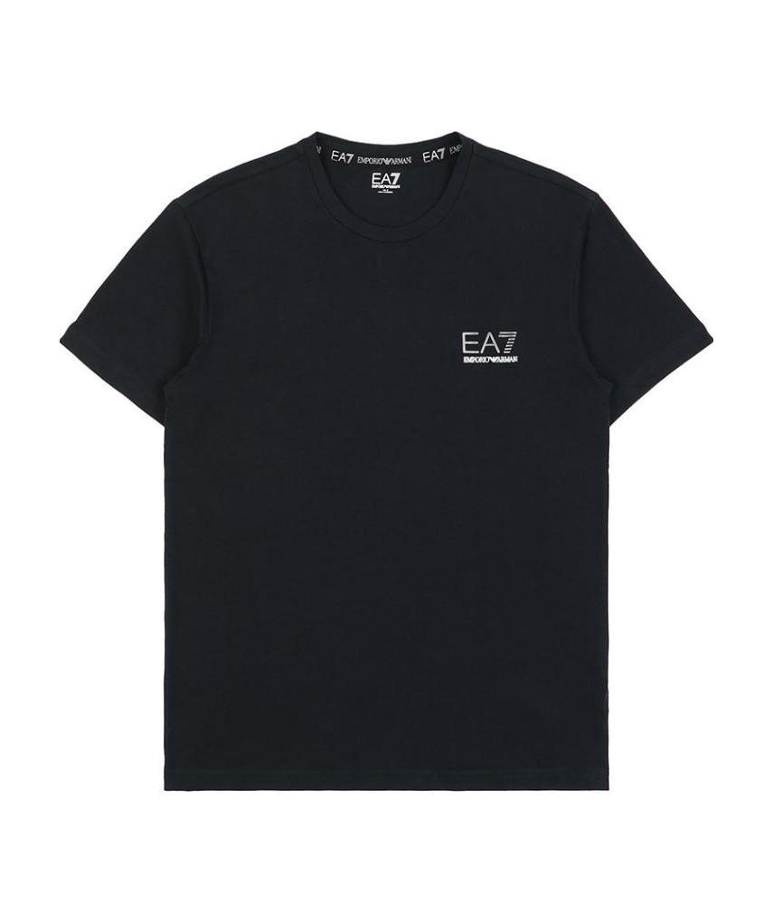 Ea7 Logo Series Cotton-jersey T-shirt In Black