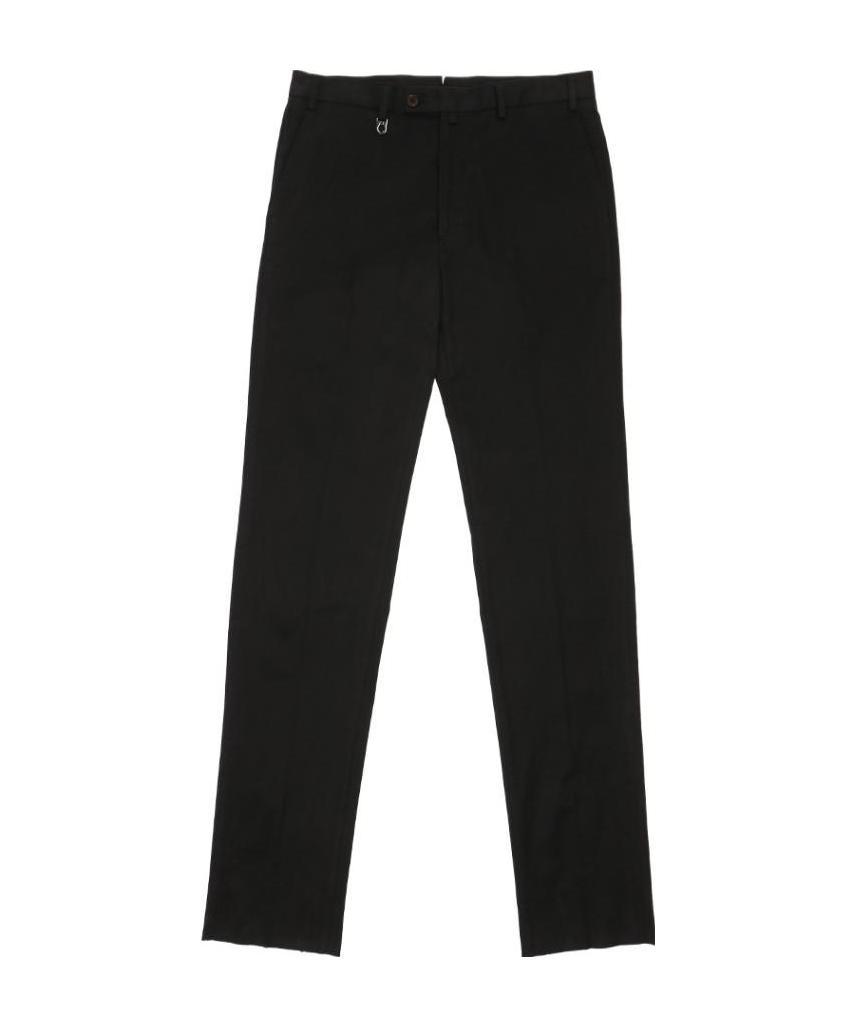 Ferragamo Wide-leg Trousers With Rear Patch Pocket In Black