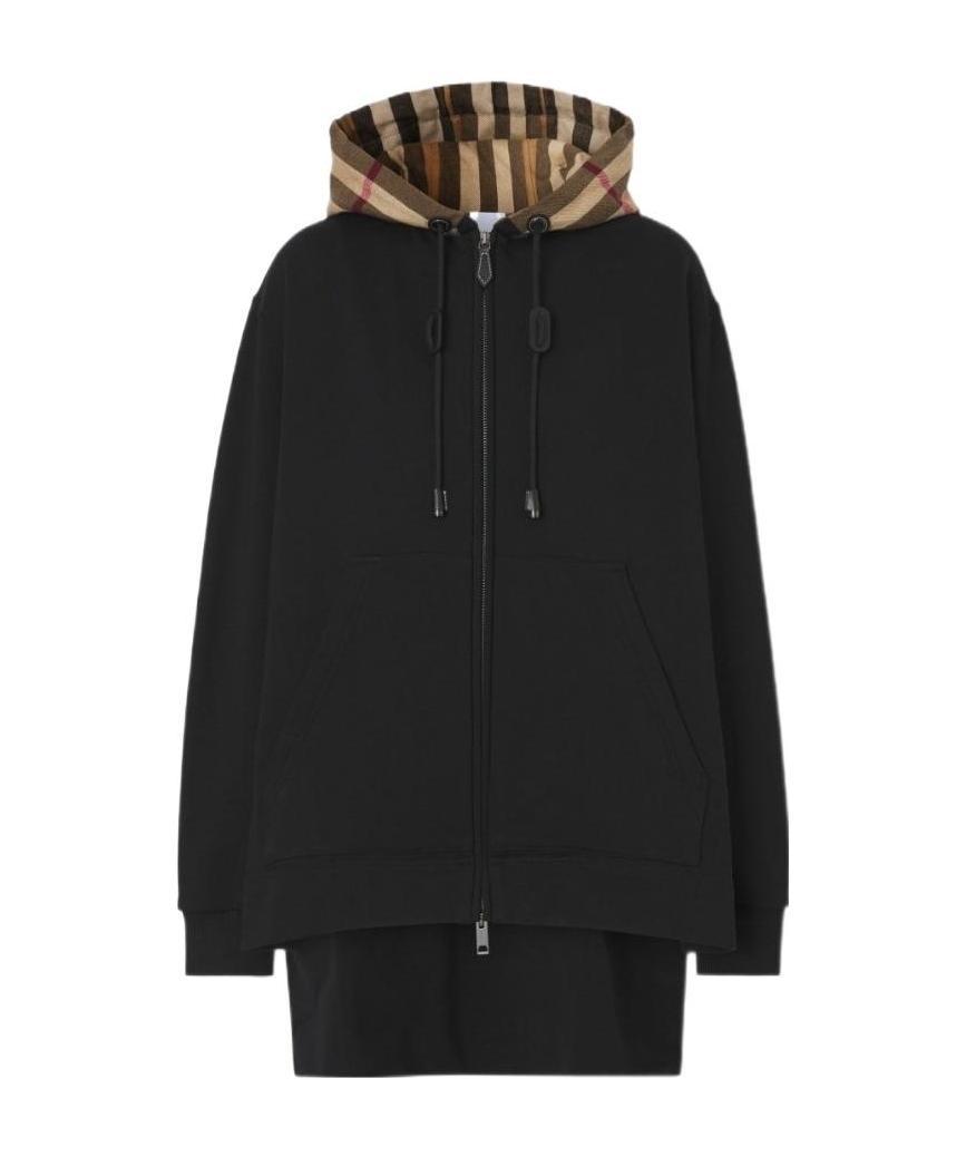 Burberry Asymmetric Hem Oversized Hoodie In Black