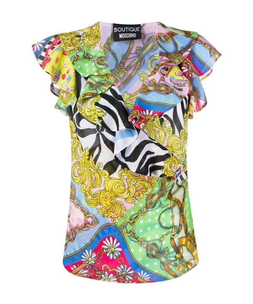 Moschino Mixed Printed Short-sleeve T-shirt In Multicolor
