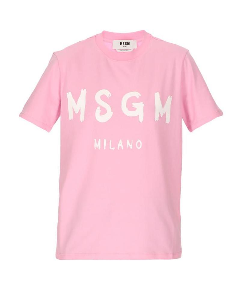 Msgm T-shirt Con Logo In Pink