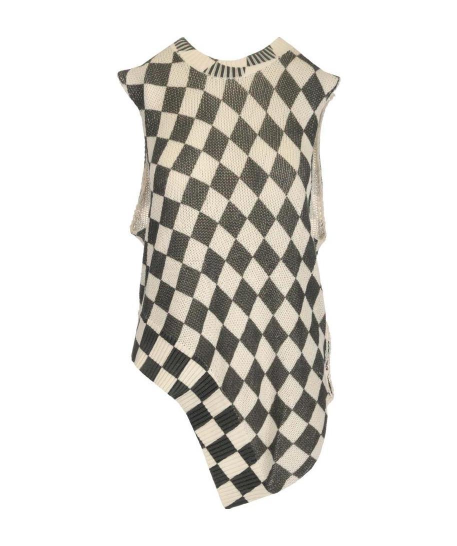 Mm6 Maison Margiela Geometric-print Knit Tank Top In White