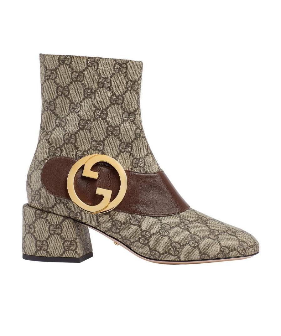 Gucci Blondie 60 Gg-supreme Canvas Boots In Brown