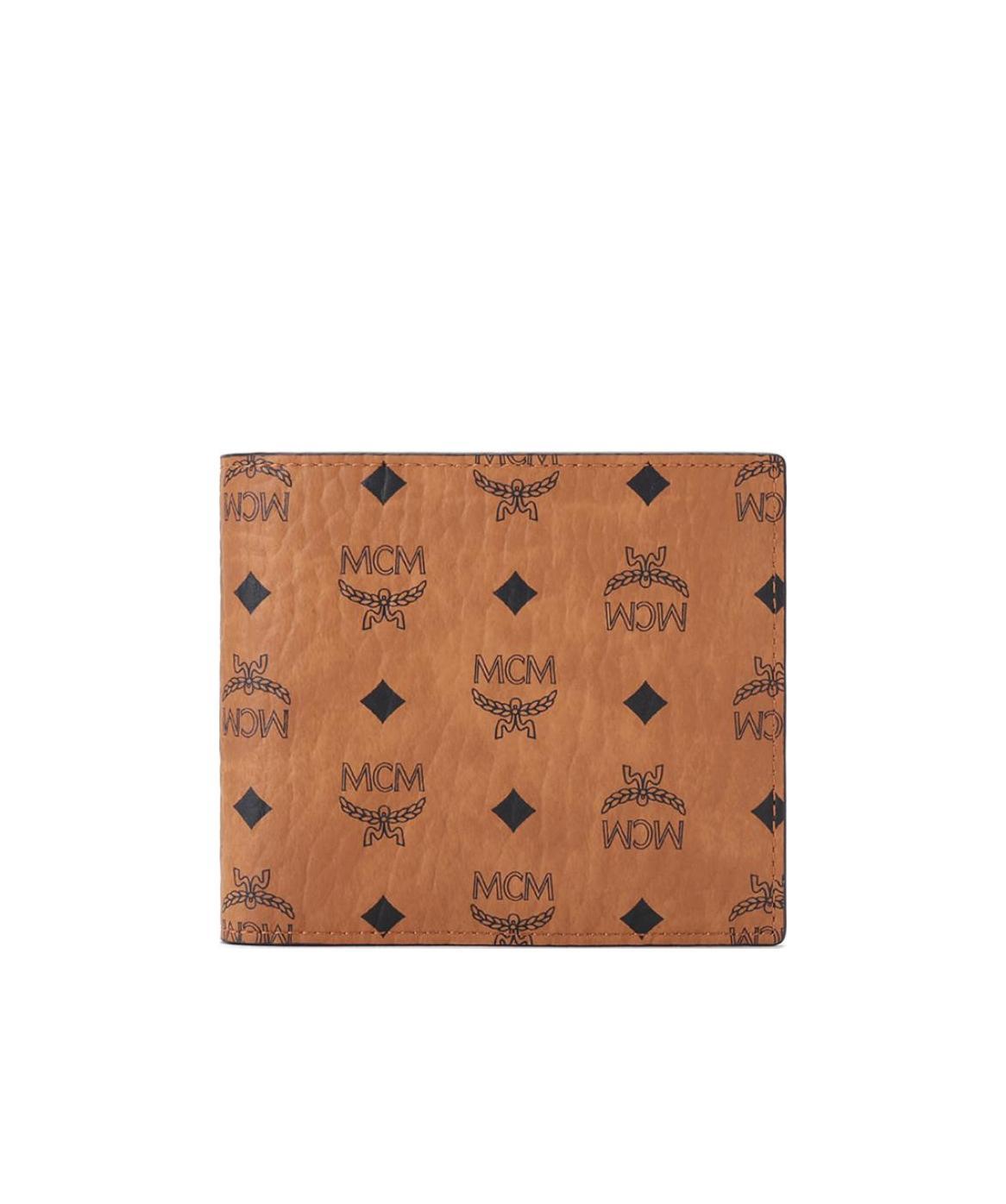 Mcm Small Monogram-print Bi-fold Wallet In Gray