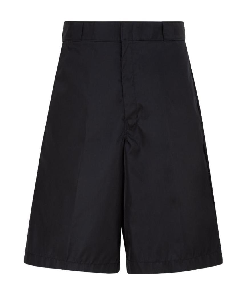Prada Poplin Bermuda Shorts In Black