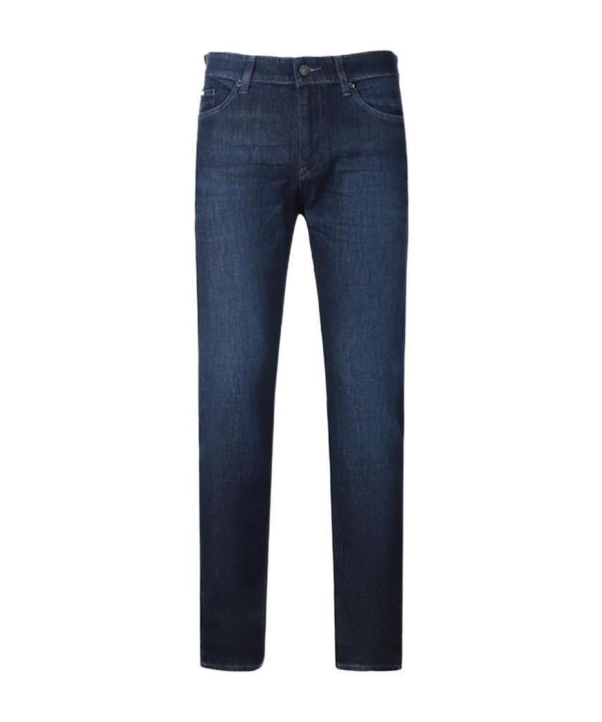 Shop Hugo Boss Straight-leg Denim Jeans In Black