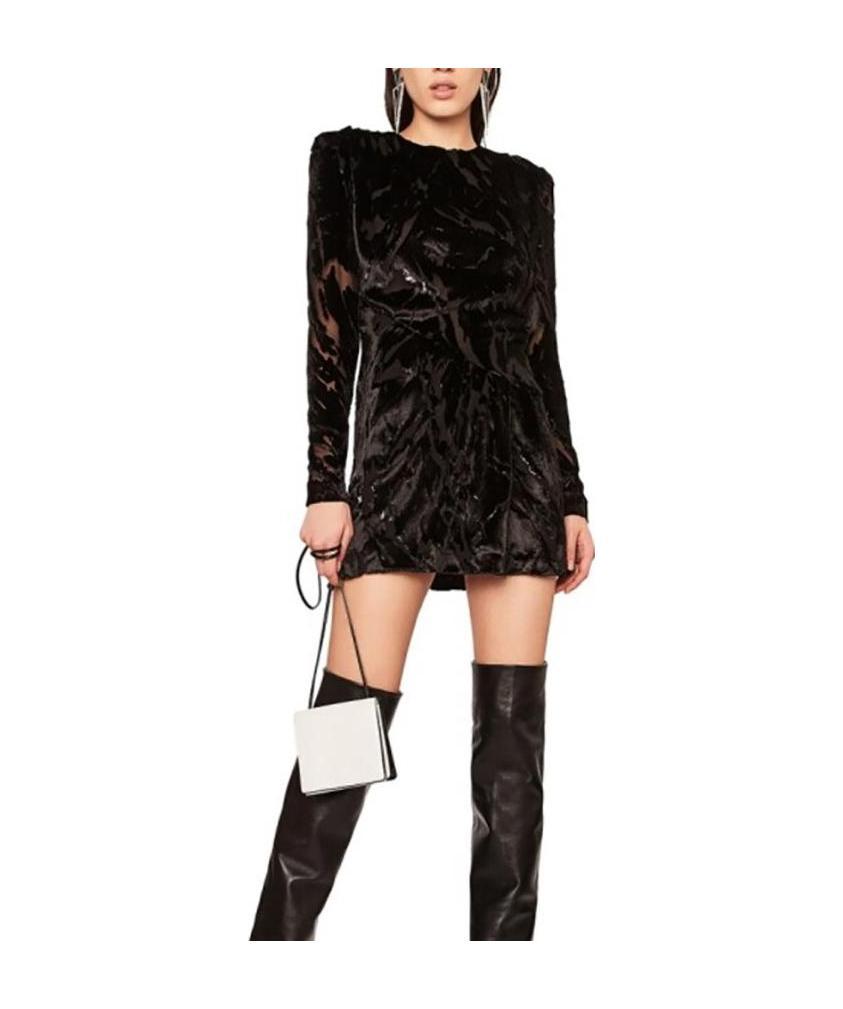 Saint Laurent A Word-necked Dress In Black