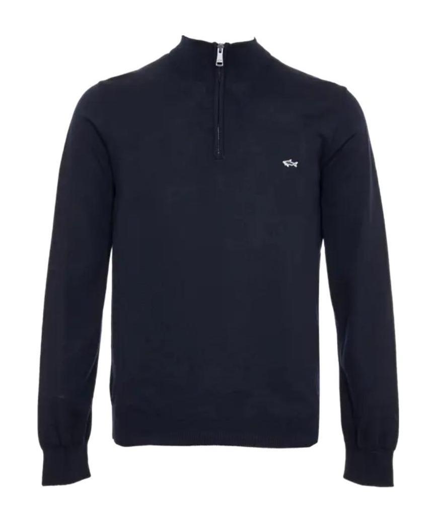 PAUL & SHARK NAVY BLUE ZIPPER DETAIL PULLOVER