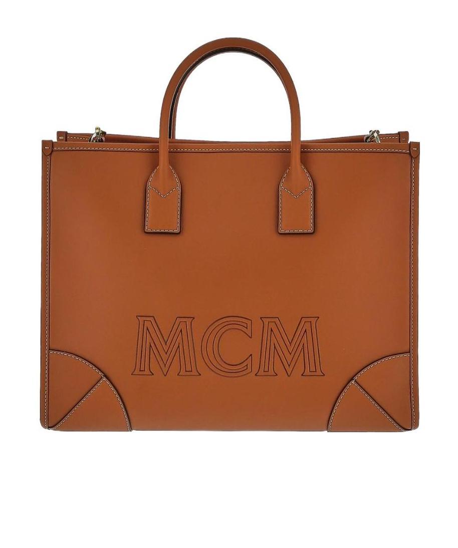 Mcm Logo Removable Shoulder Strap Shoulder Bag In Brown